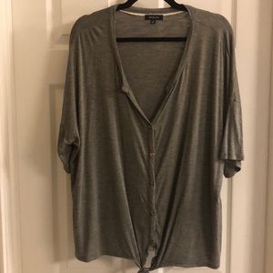 Green blouse with tie waist